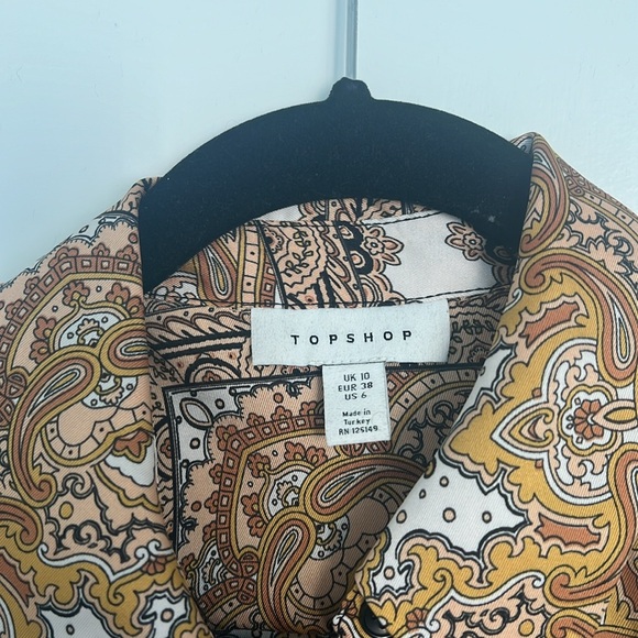 Topshop Paisley Square Shirt - Picture 3 of 4